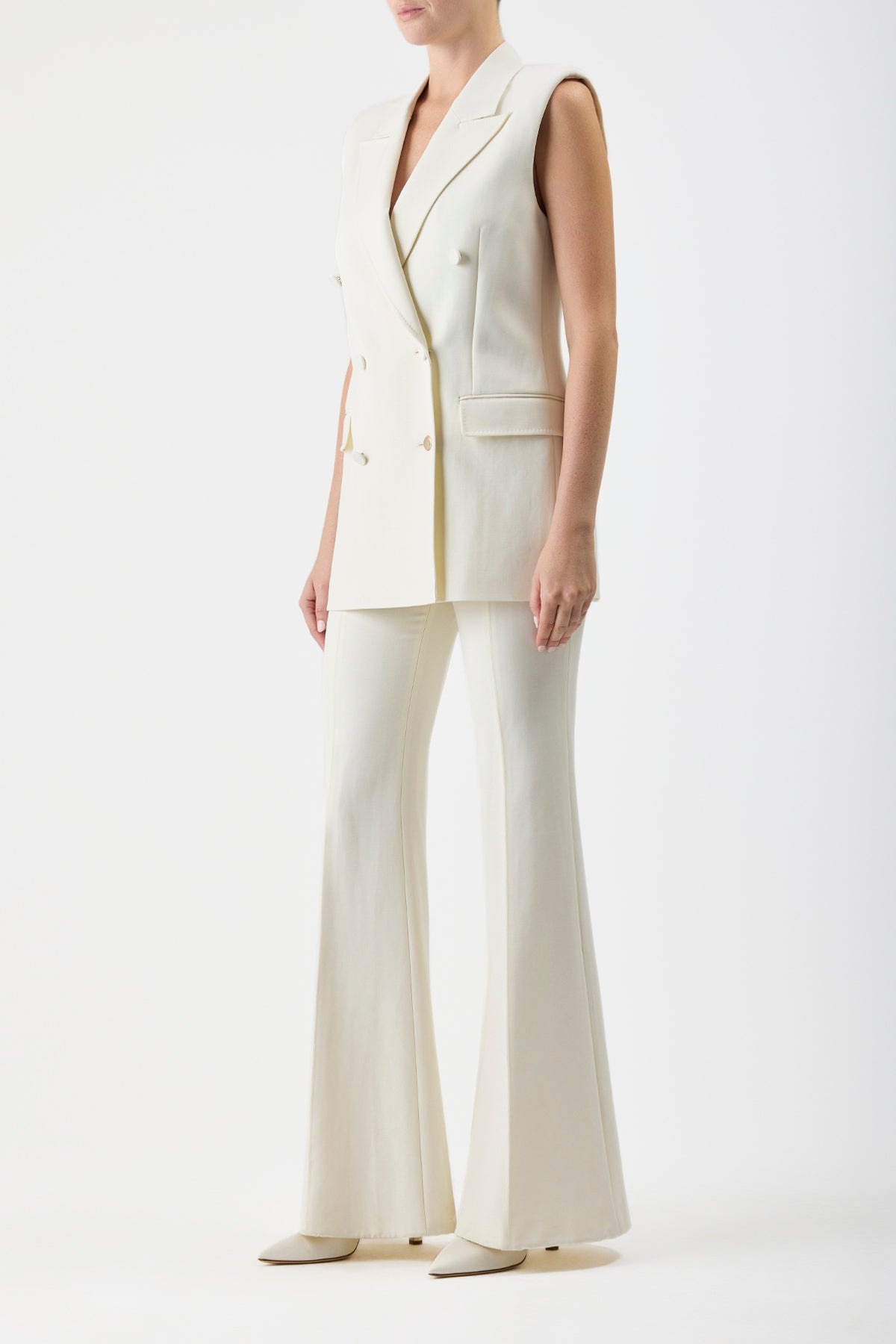 Mayte Vest in Silk Wool Cady - 4