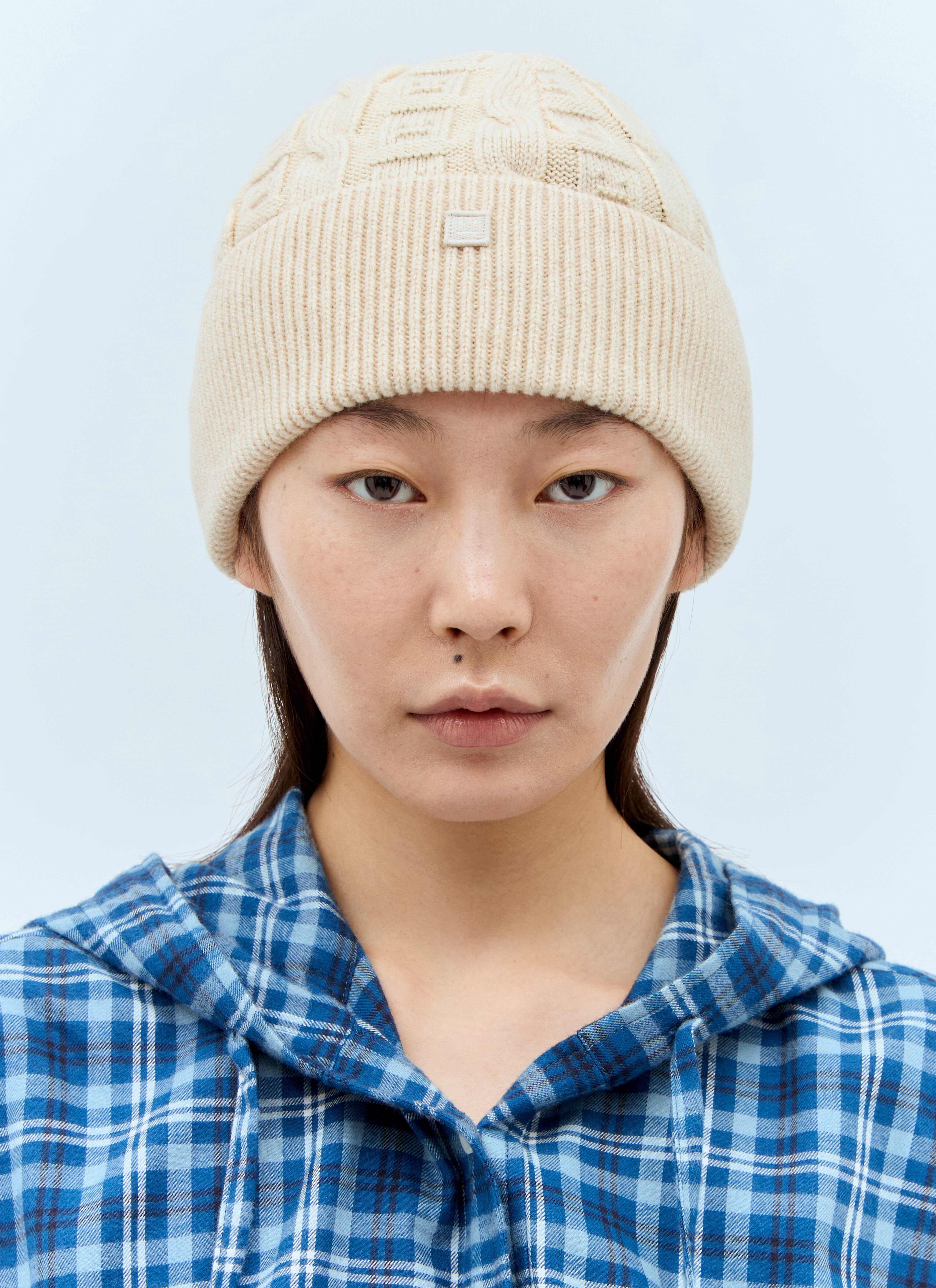 Cable Knit Beanie Hat - 1