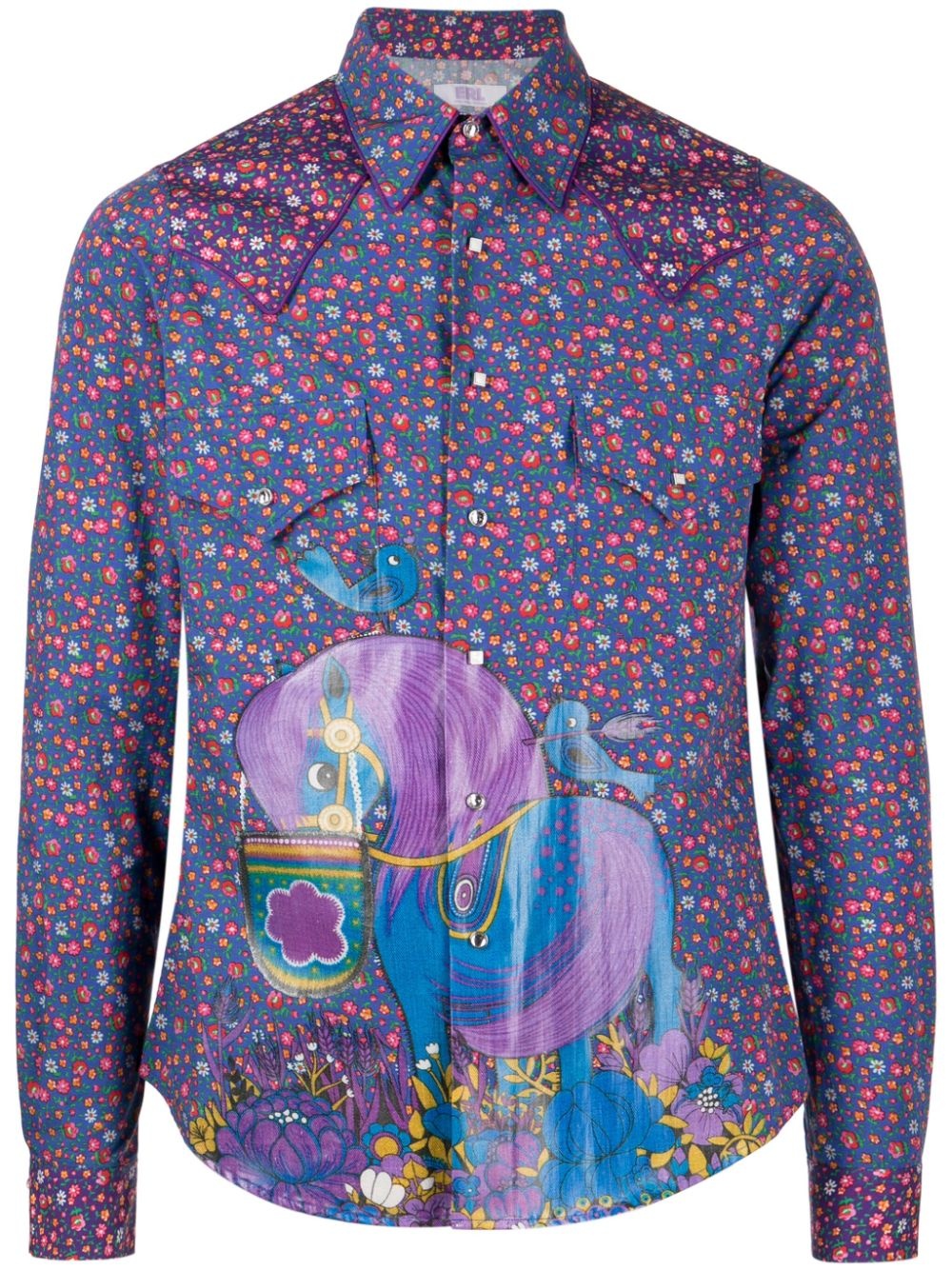 Cowboy floral-print cotton shirt - 1