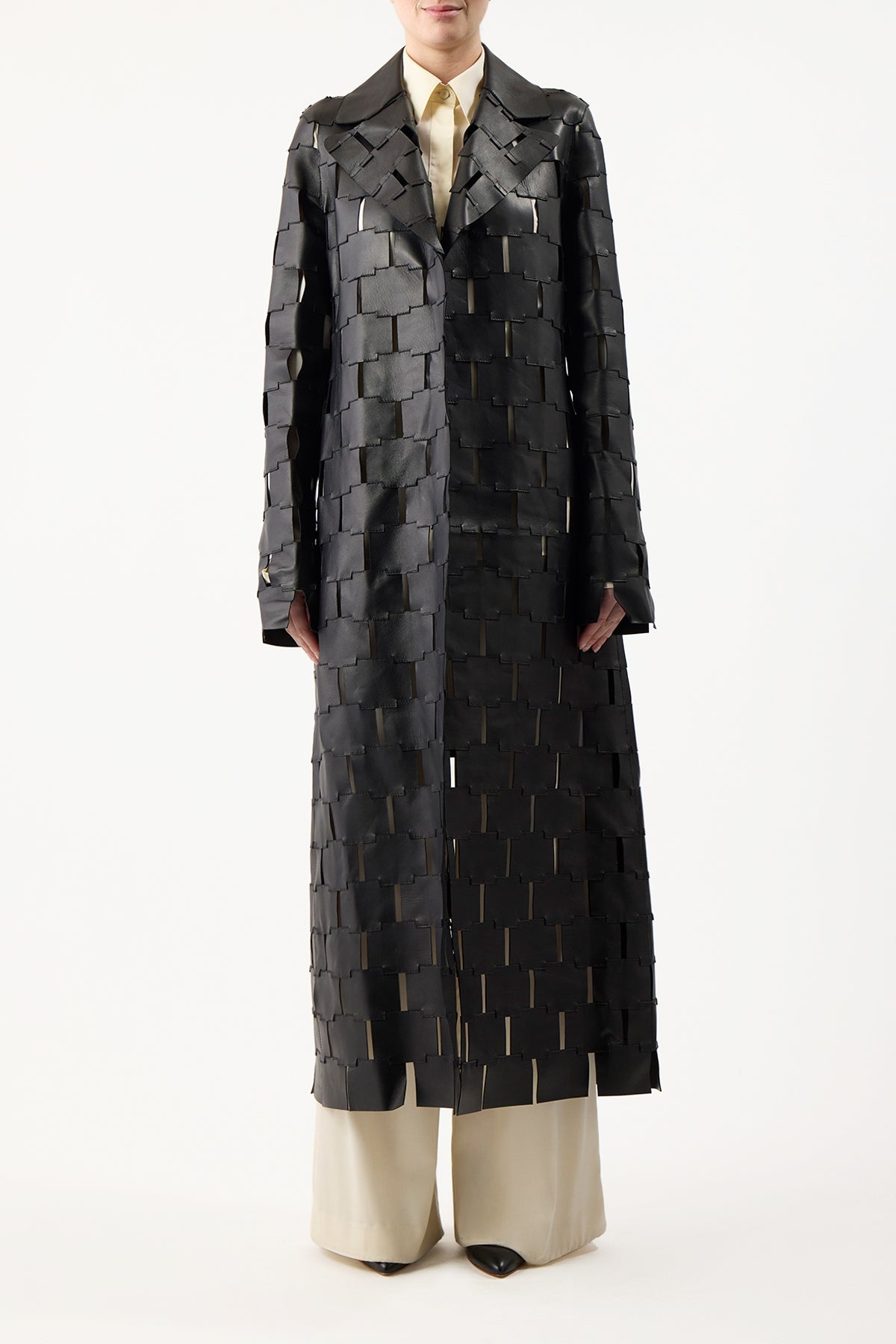 Nesbitt Coat in Black Leather - 3