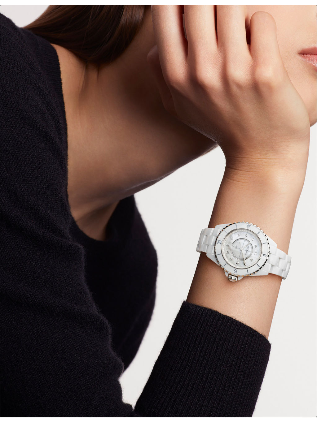H5704 J12 steel, ceramic, mother-of-pearl and 0.06ct diamond quartz watch - 2