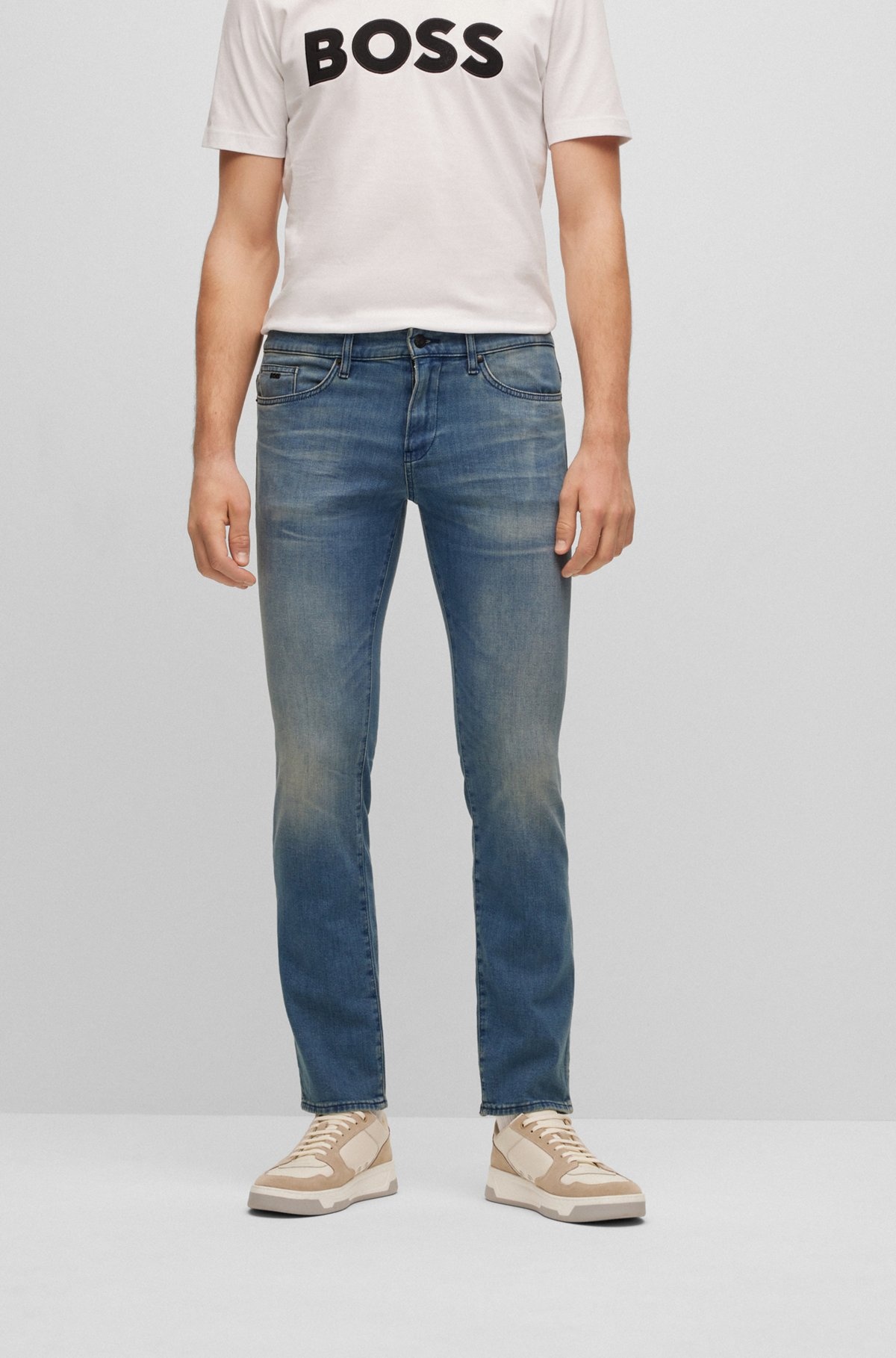 SLIM-FIT JEANS IN SUPER-SOFT BLUE STRETCH DENIM - 2