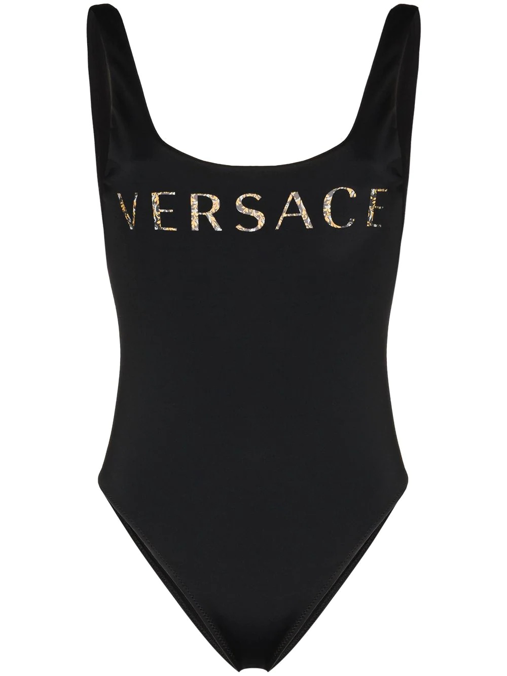 logo print swimsuit - 1