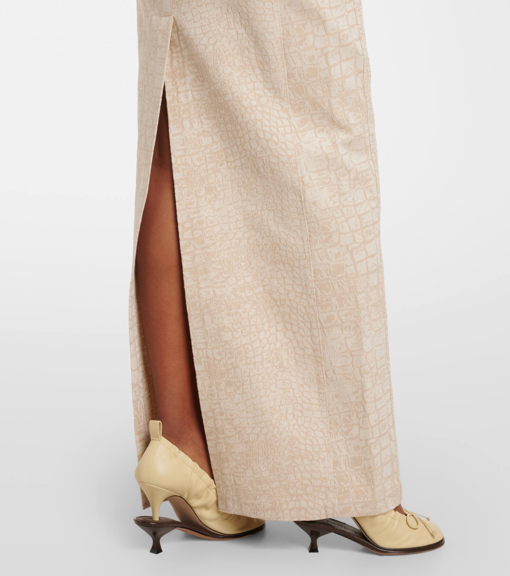 De-Nîmes croc-effect cotton maxi dress - 5