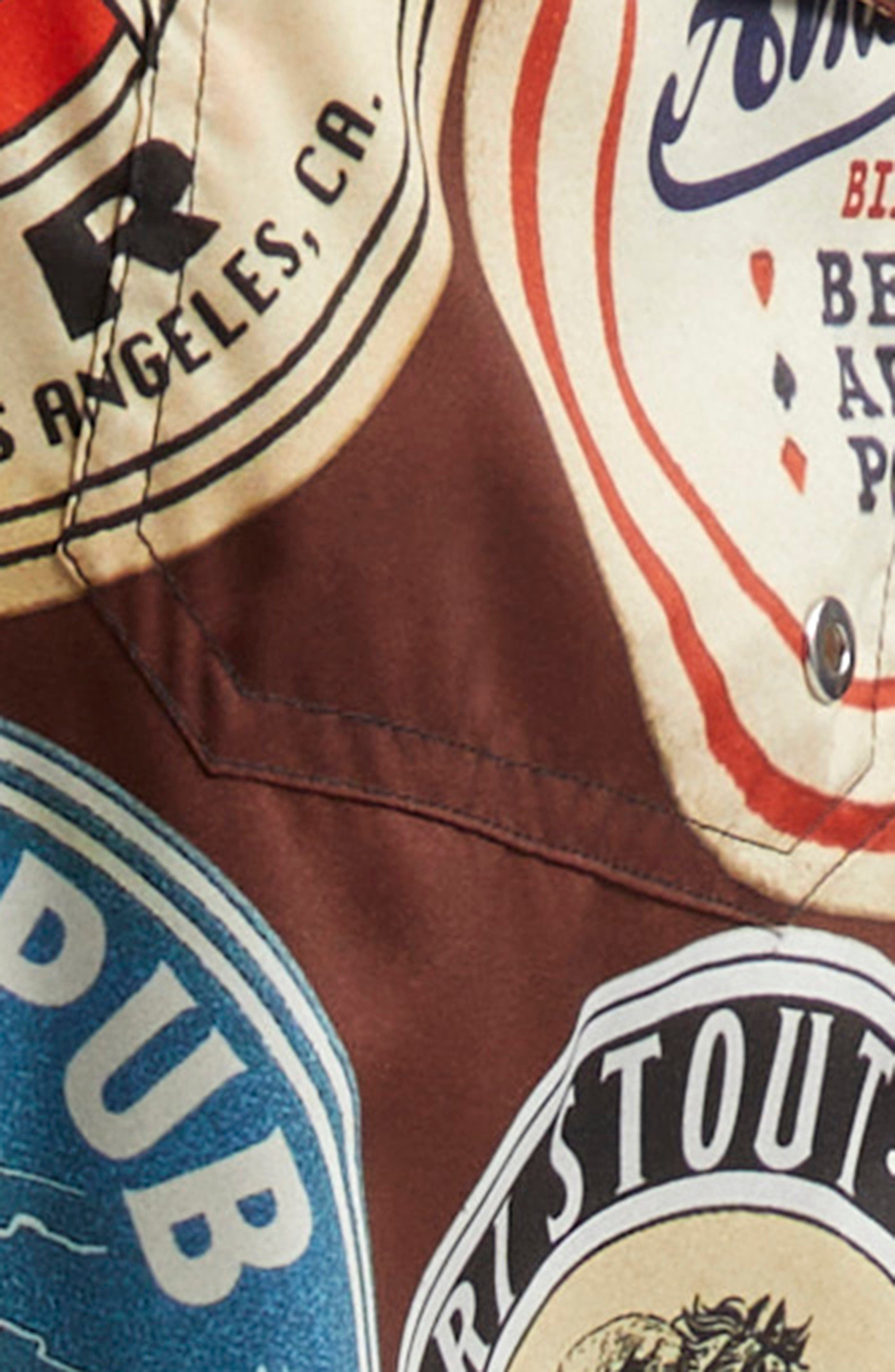 AMIRI Coasters Print Swim Trunks in Chocolate at Nordstrom - 6