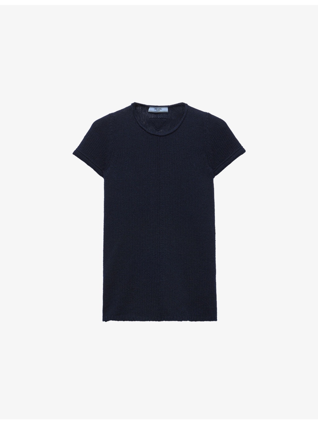 Short-Sleeve Cashmere Knitted Top - 1