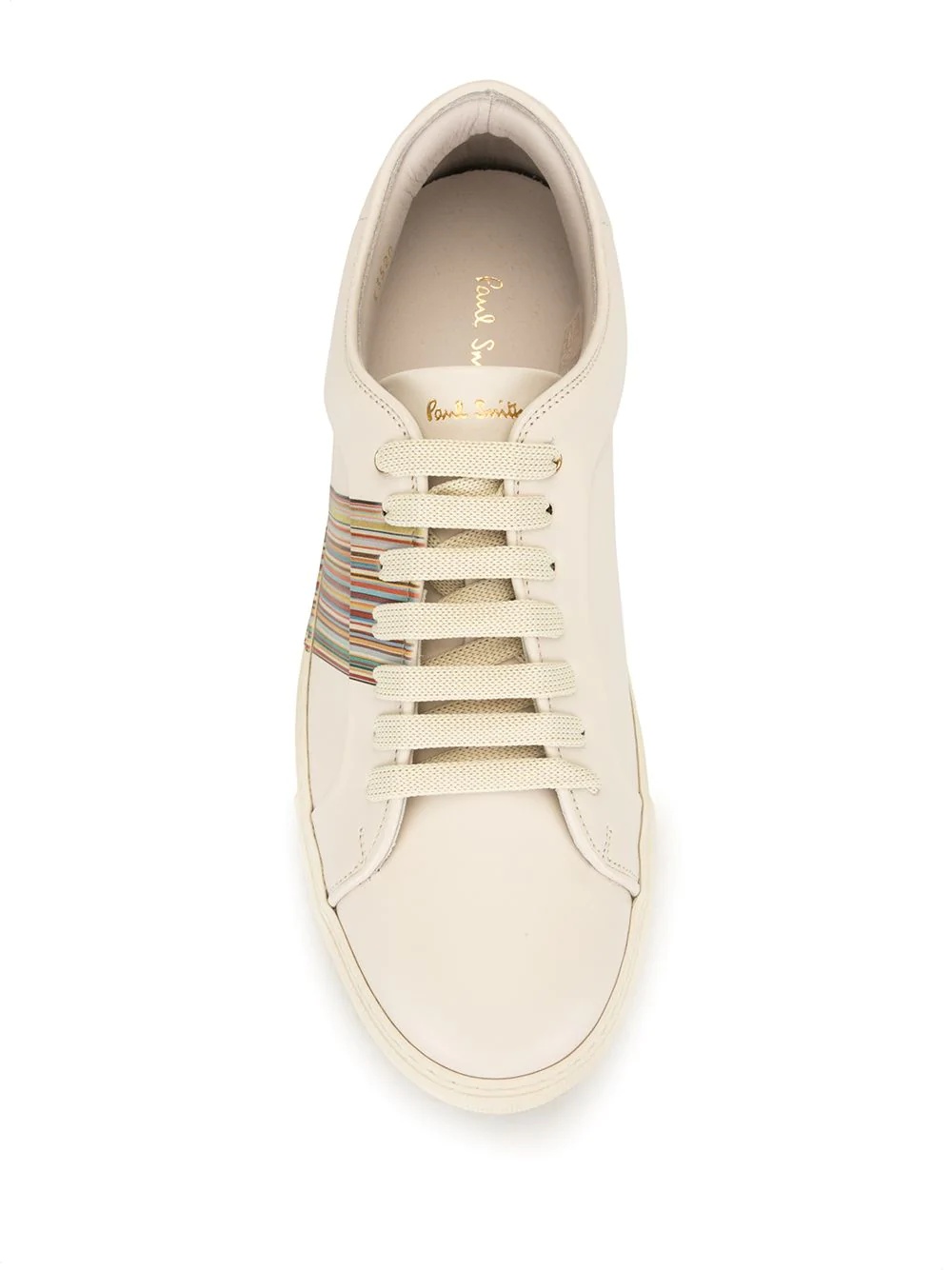 signature stripe leather trainers - 4