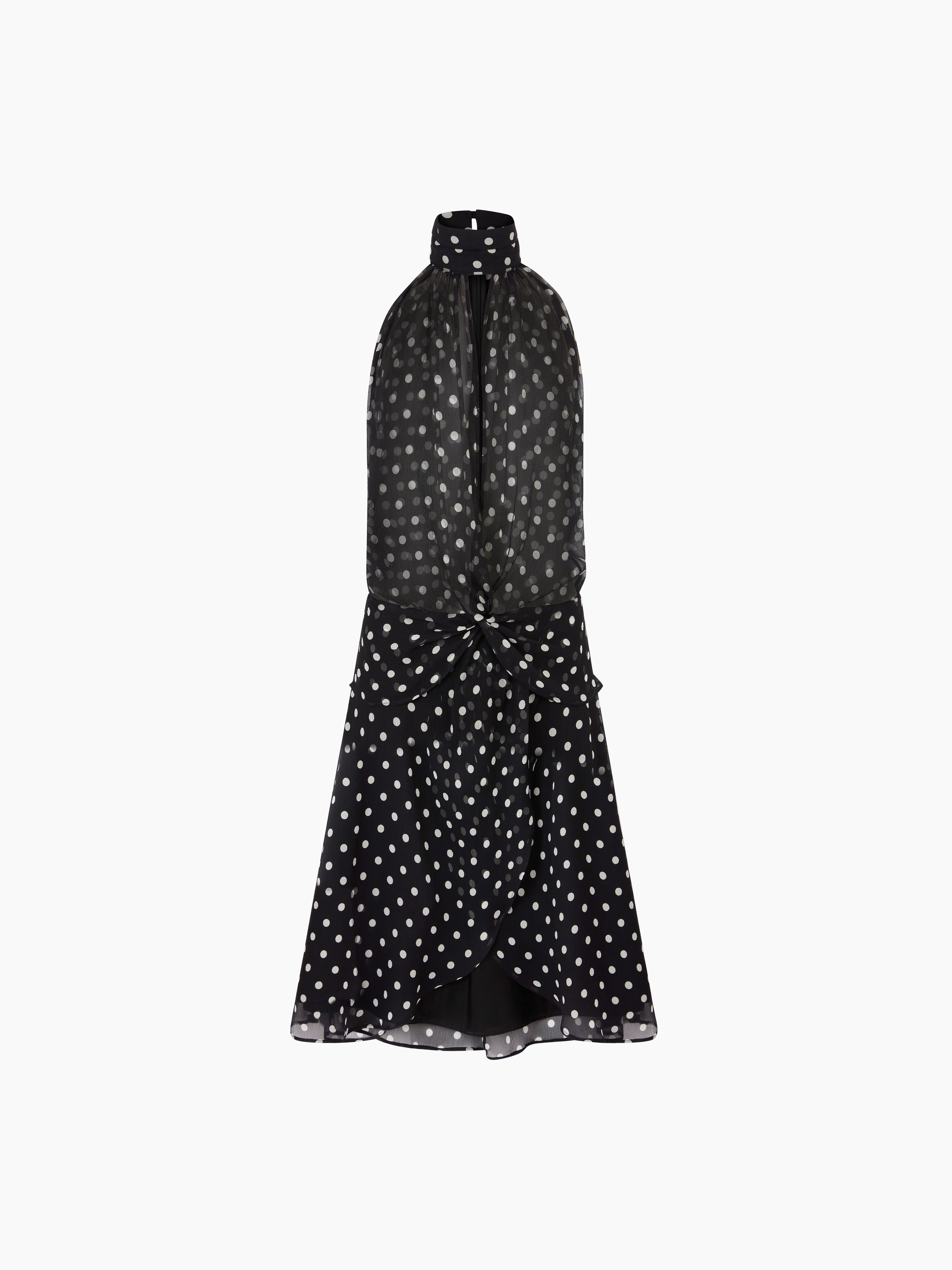 HALTER DRESS WITH BOW DETAIL - 5
