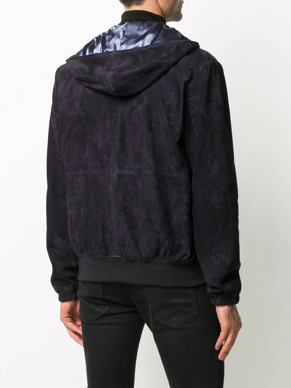 suede zip-up jacket - 4