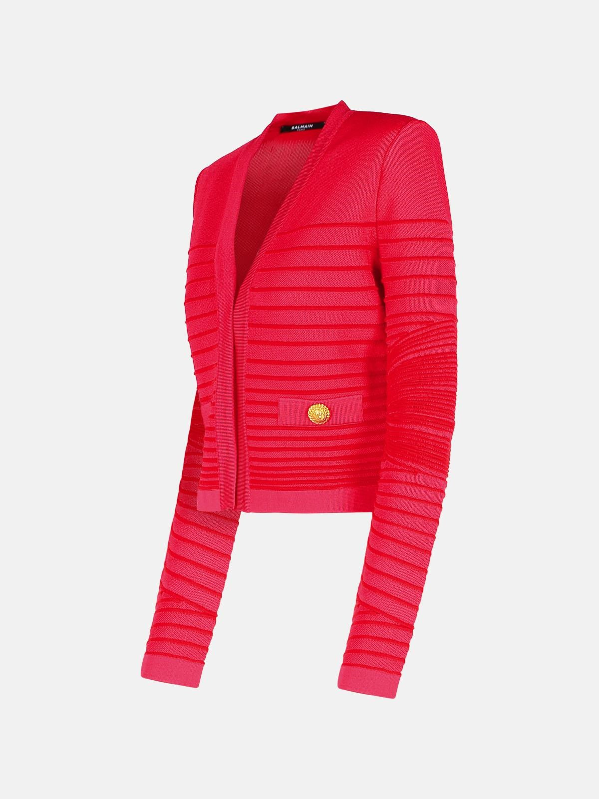 RED VISCOSE BLEND JACKET - 2