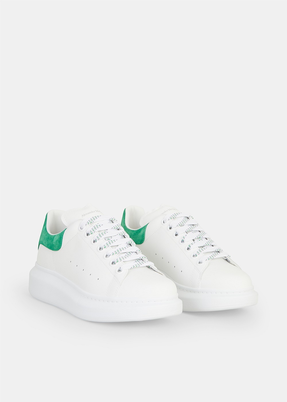 White & Bright Green Oversized Platform Sneaker - 2