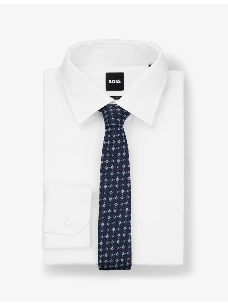 BOSS Jacquard-pattern silk-blend tie outlook