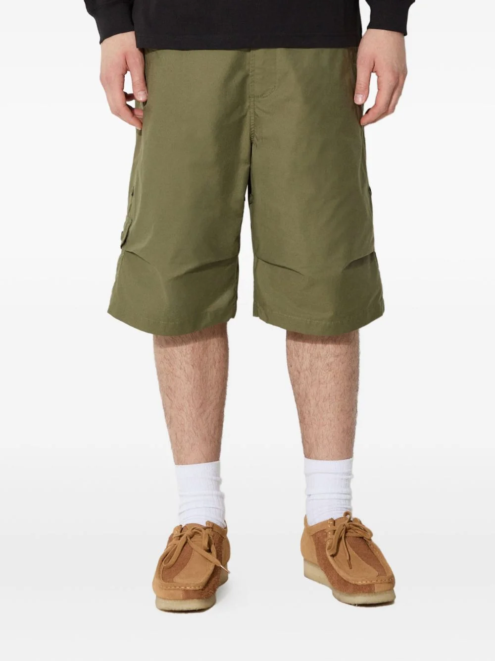 dragon-embroidered cargo shorts - 1