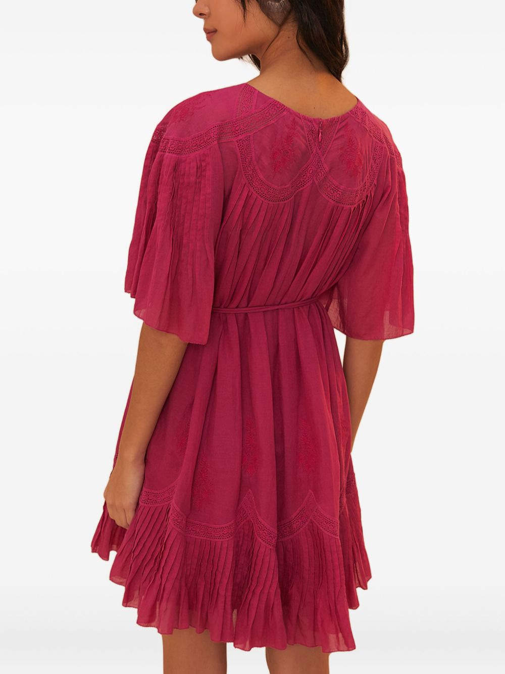 cotton pleated midi dress - 2