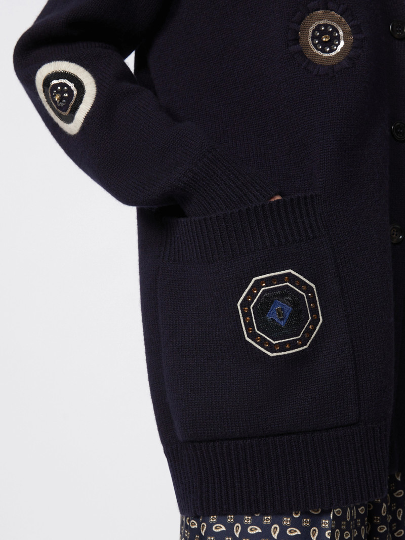 GIOIRE Long wool and cashmere cardigan - ULTRAMARINE 6