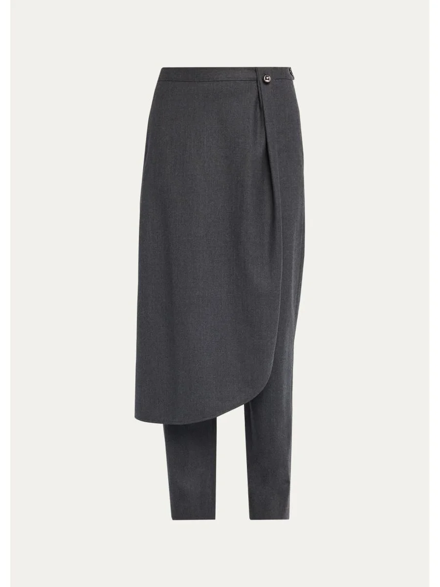 Wrap Skirt Trousers - 1