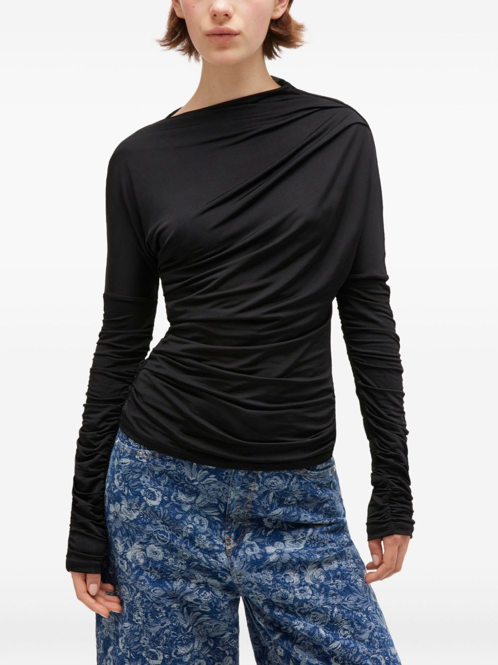ruched jersey top - 3