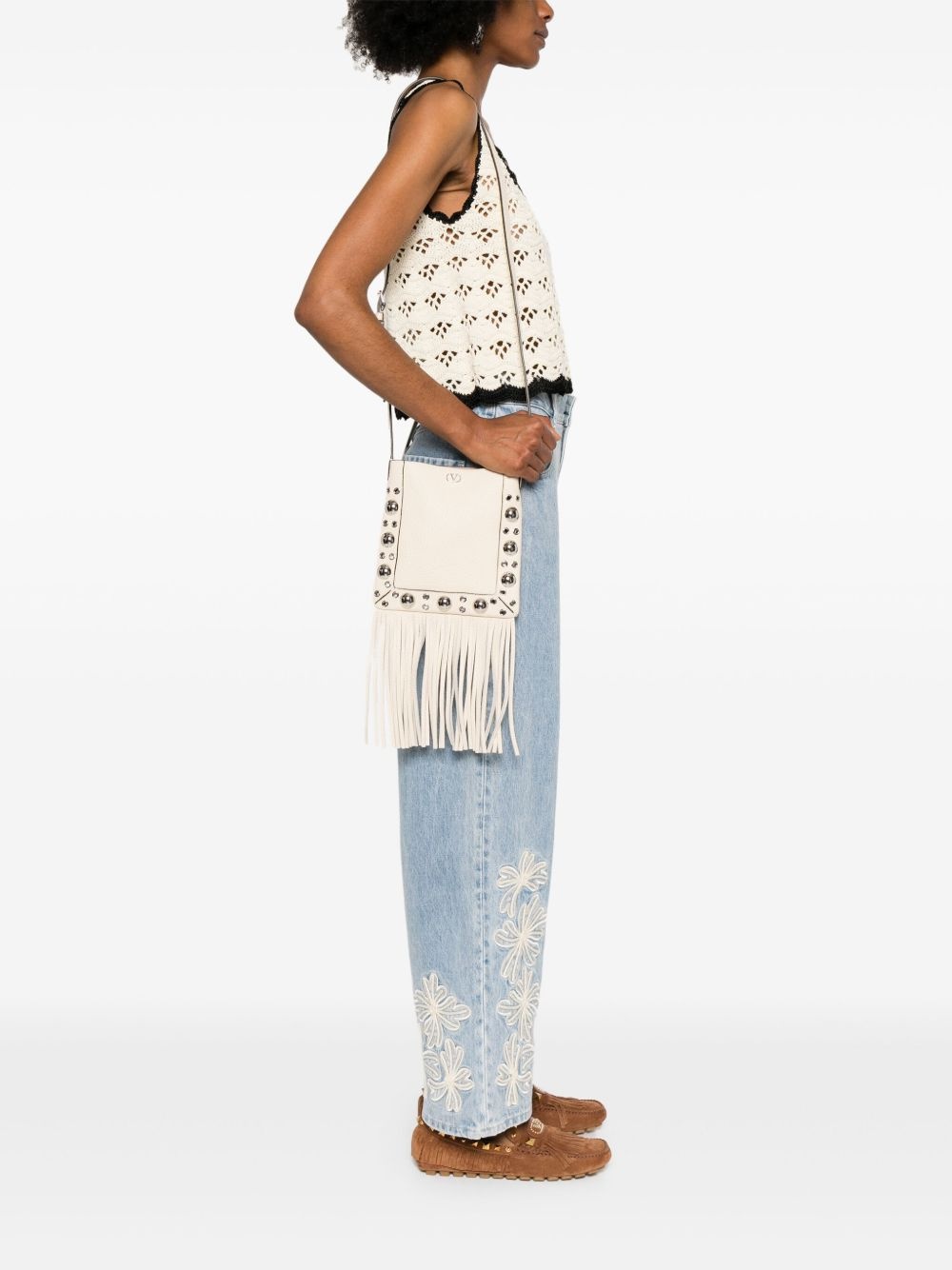 fringed cross body bag - 2