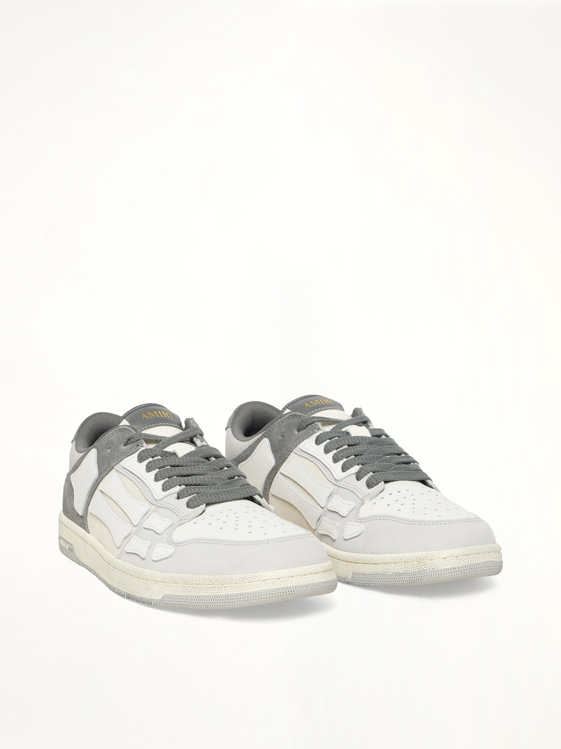 Distressed Skeleton Low Top Sneaker in Dark Grey - 2