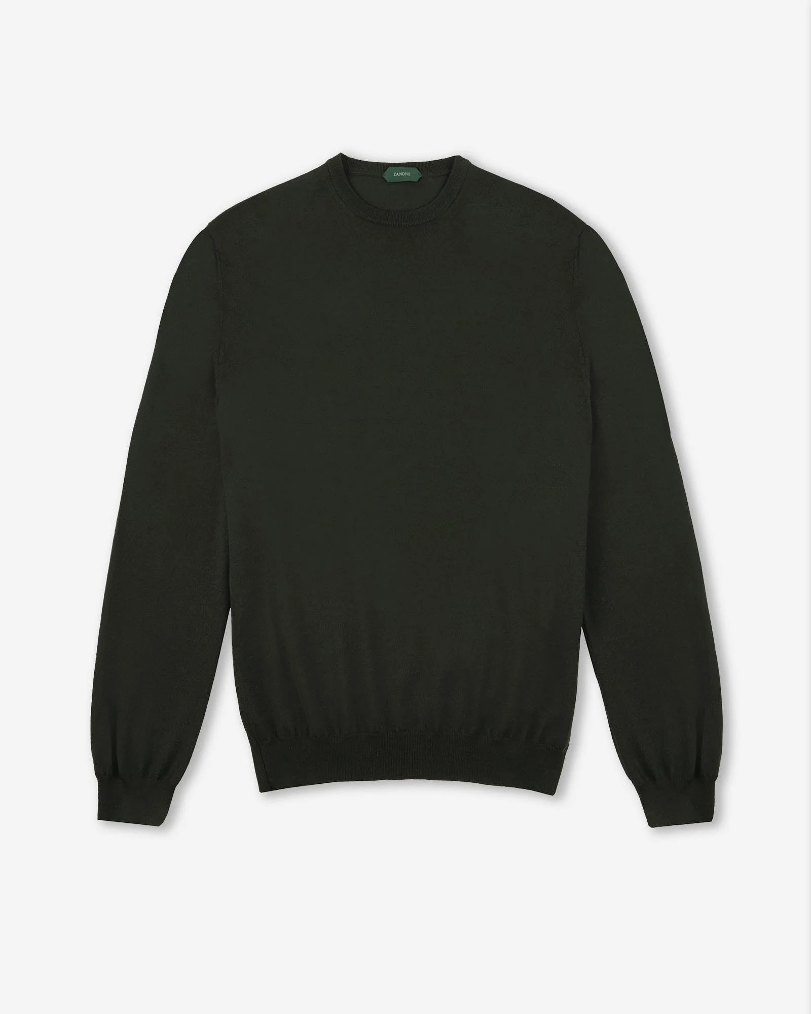 Slim-fit crew-neck sweater in certified Flexwool - 1