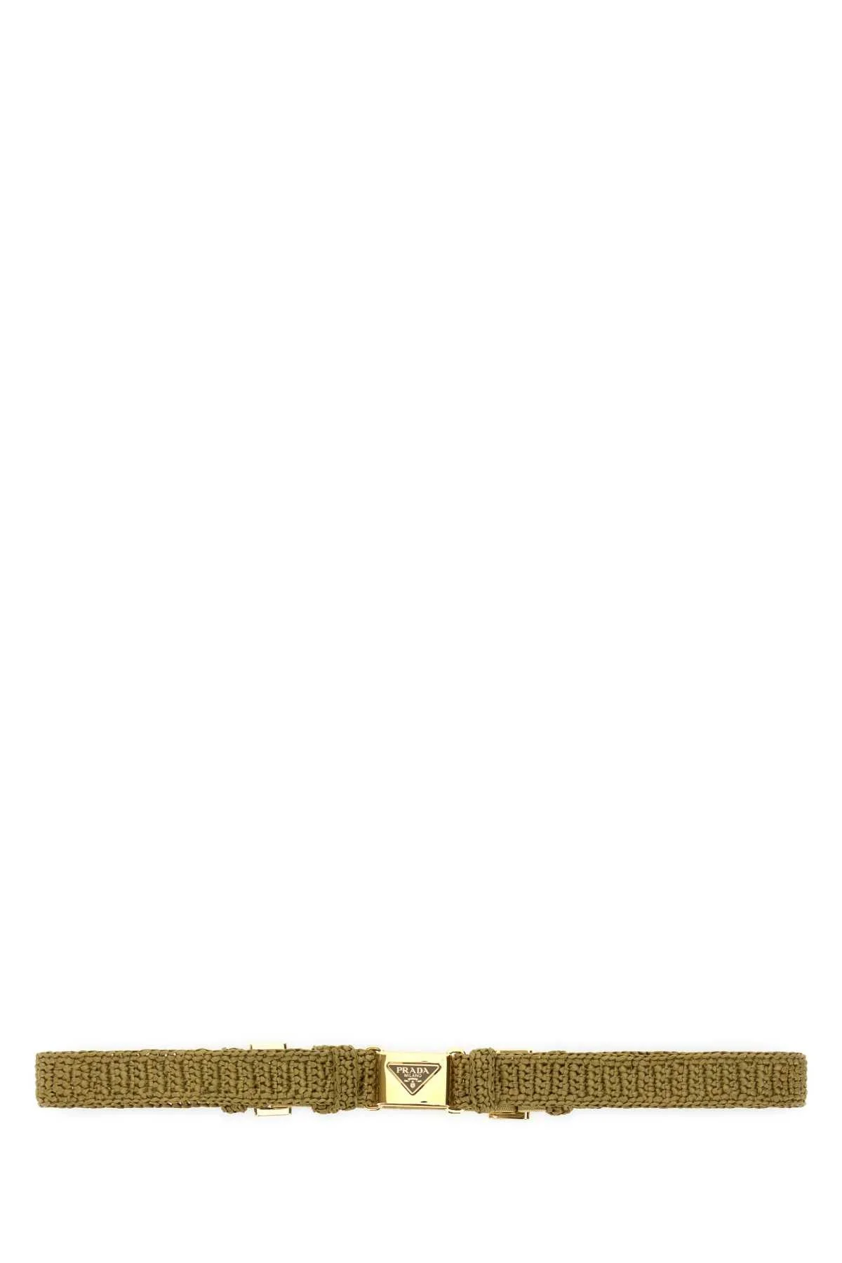 Prada Women Khaki Raffia Belt - 1