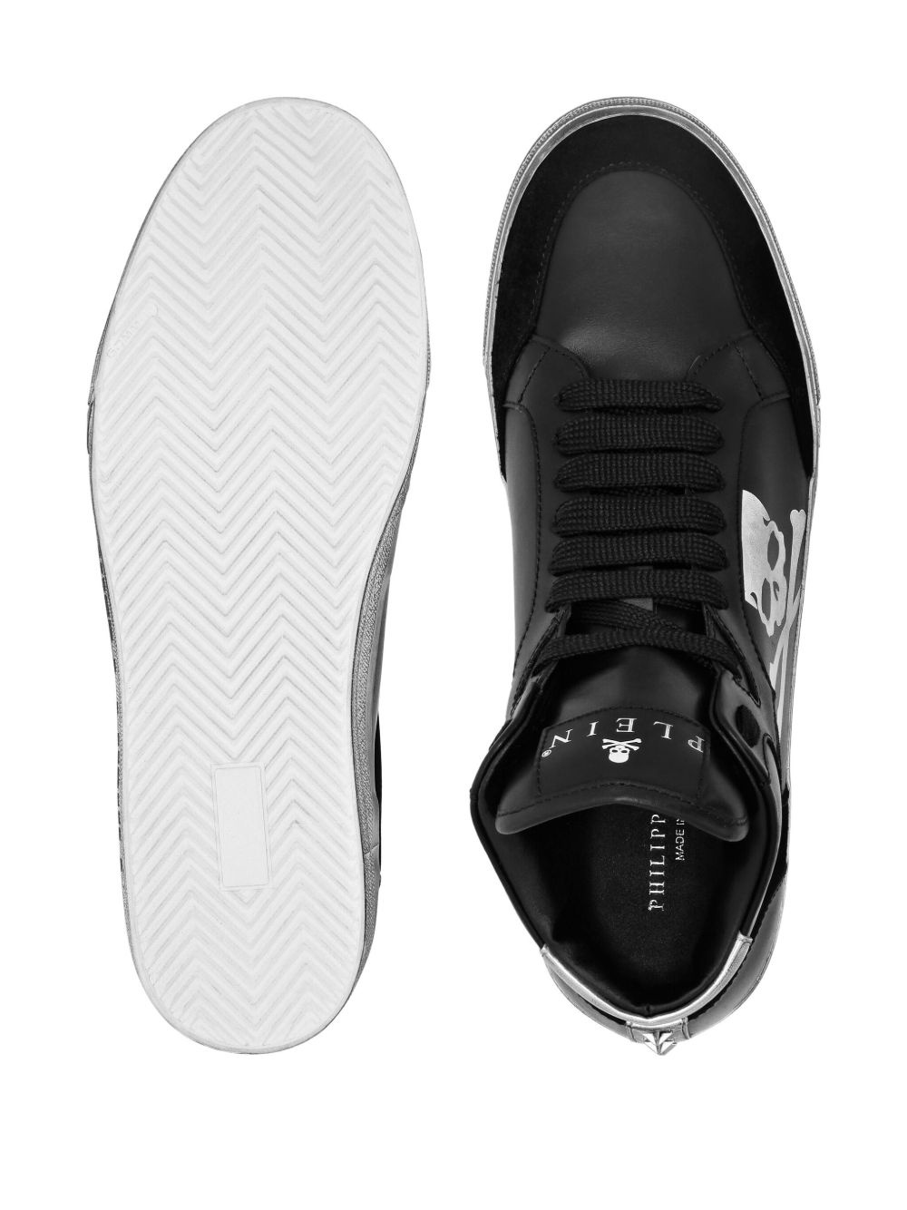 skull-motif hi-top sneakers - 3
