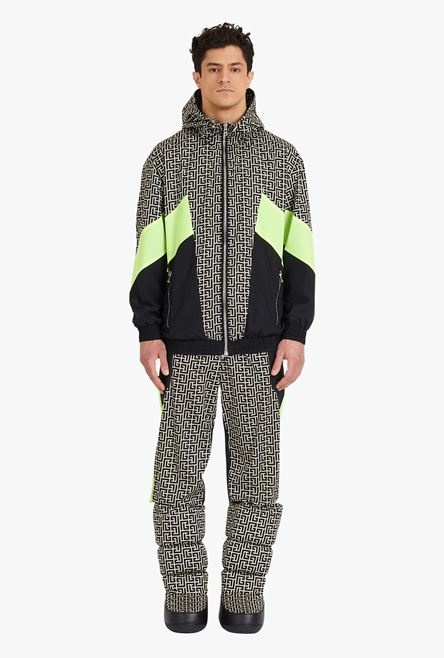 Capsule After ski - Ivory and black hooded nylon jacket with Balmain monogram - 4