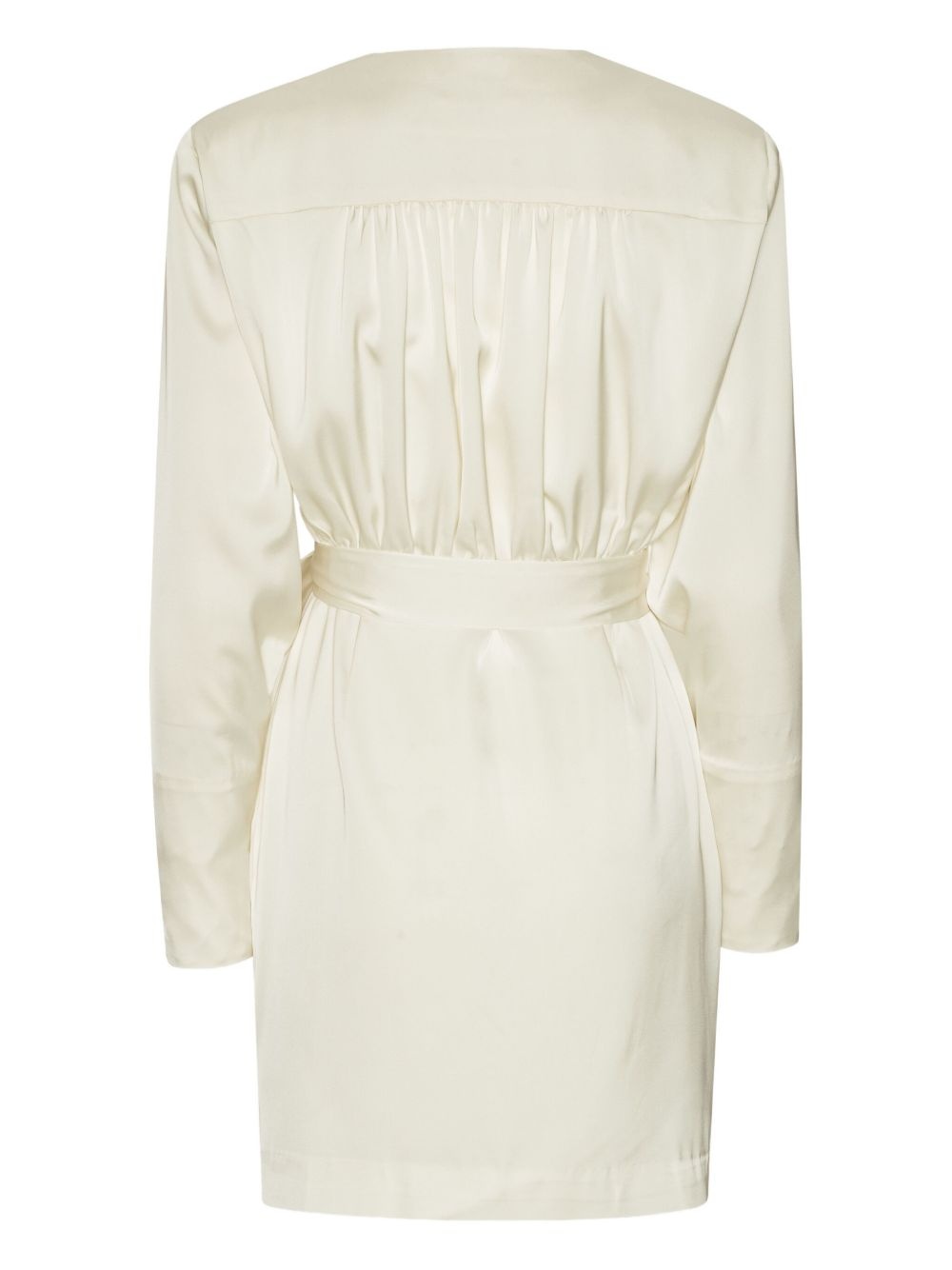 satin wrap minidress - 2