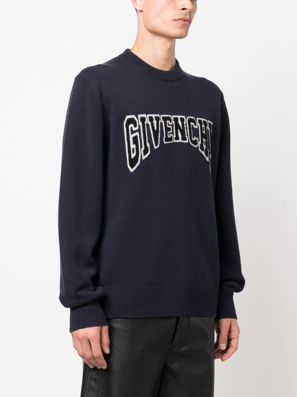 logo-patches knitted jumper - 3