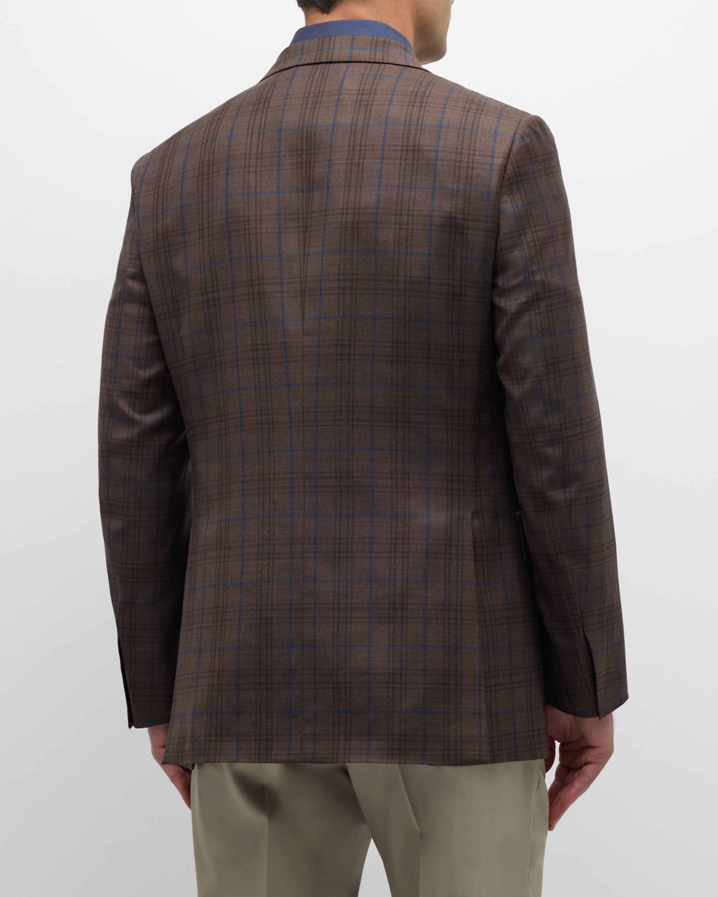 Men's Plaid Wool Sport Coat - 5