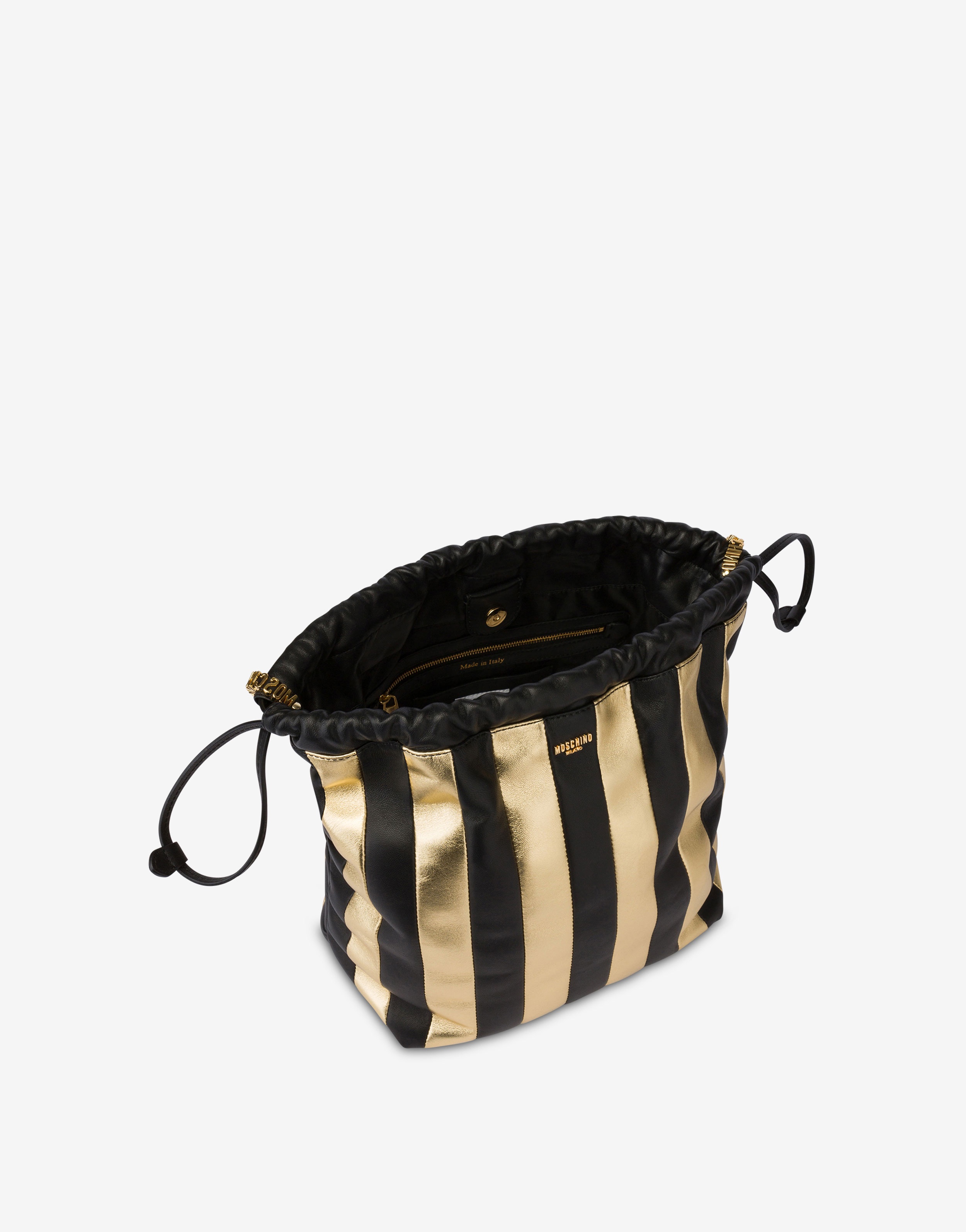 PATCHWORK STRIPES BUCKET BAG - 3