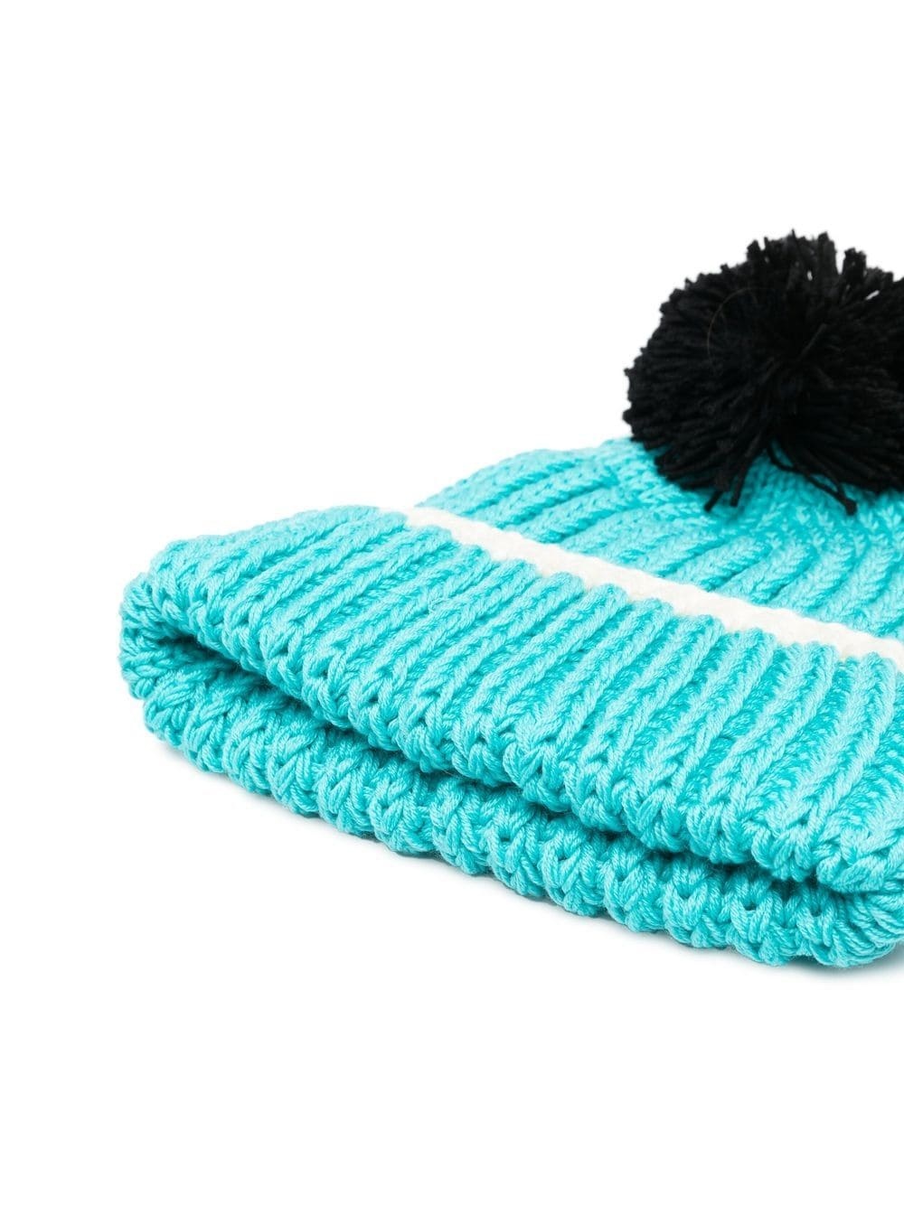 pompom-trim knitted hat - 2