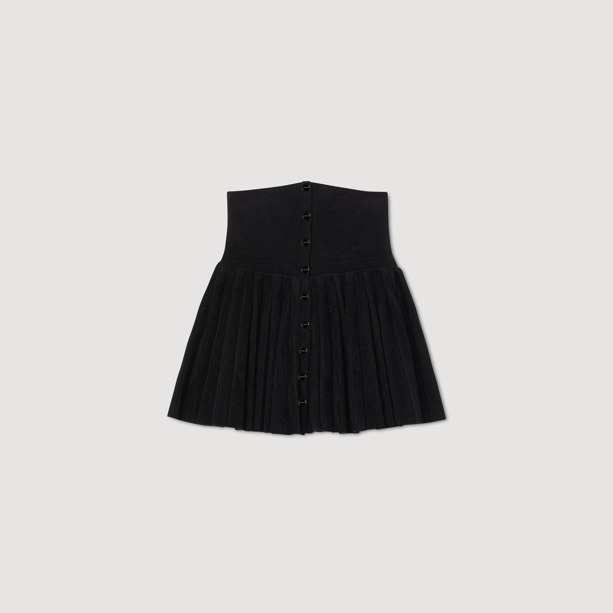SHORT VELVET KNIT SKIRT - 1