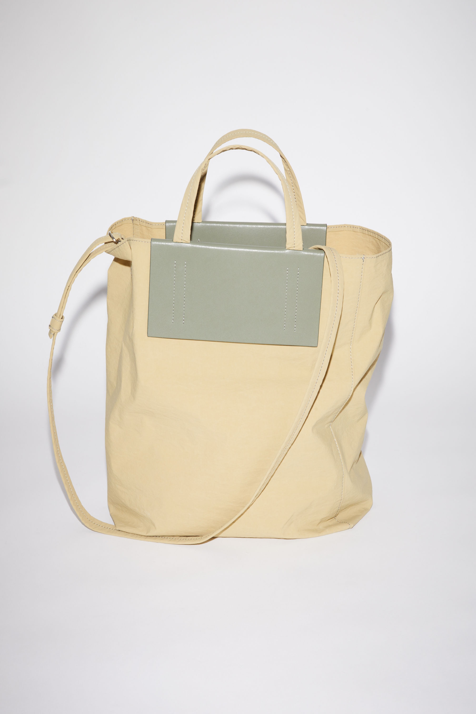 Papery recycled Nylon tote bag - Olive green/green - 4