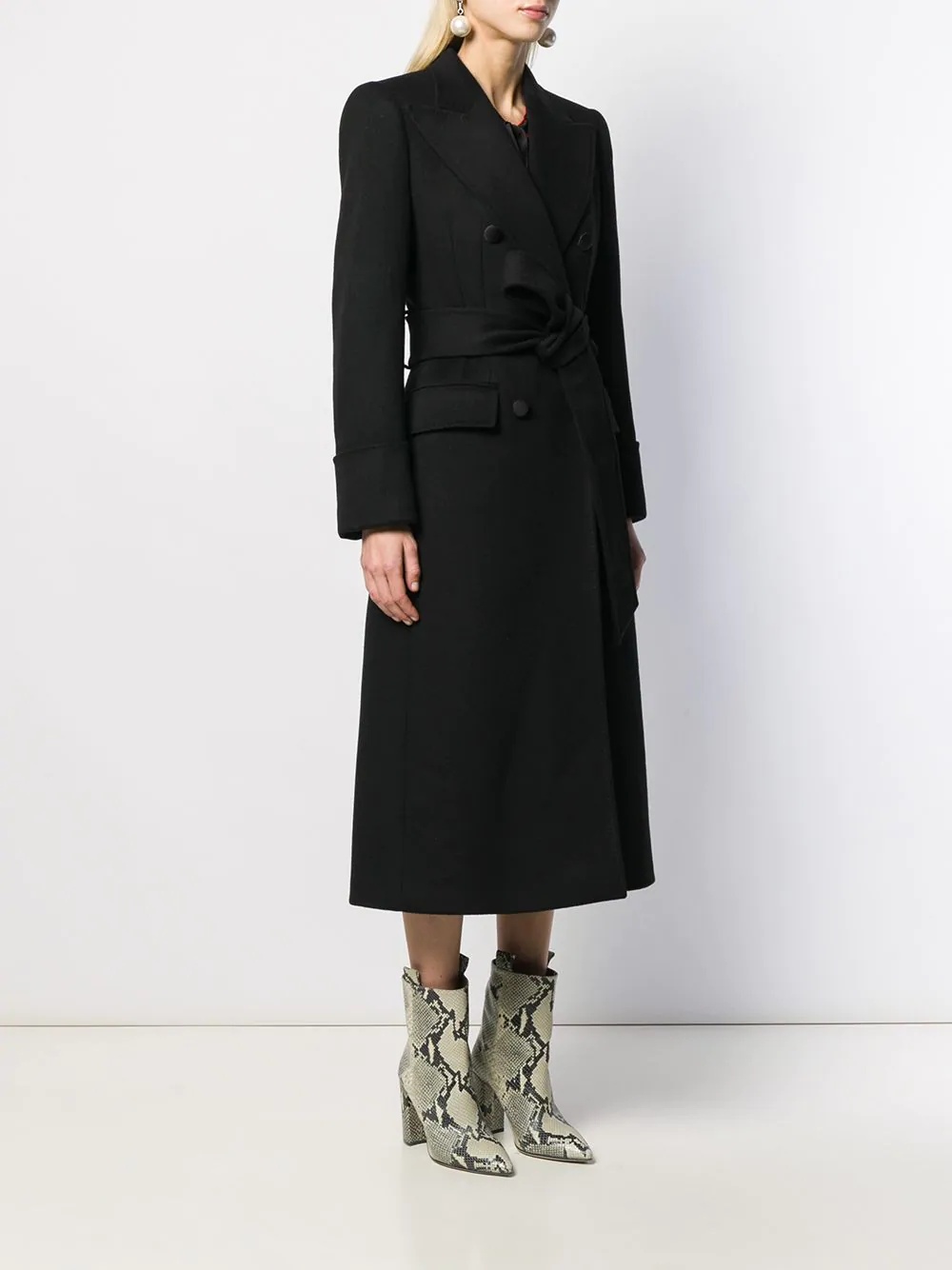 belted midi coat - 3