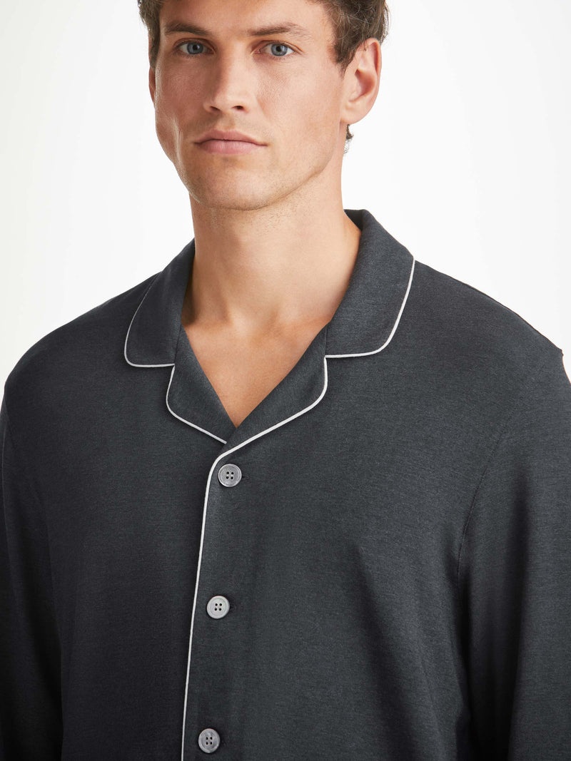 Men's Modern Fit Pyjamas Marlowe Micro Modal Stretch Anthracite - 7