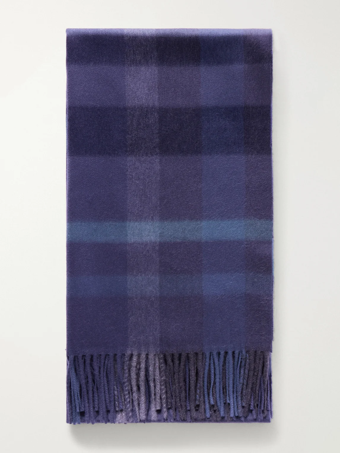 Tantallon Fringed Checked Cashmere Scarf - 1