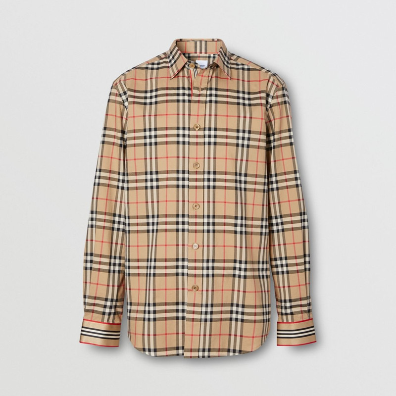Icon Stripe Cuff Vintage Check Cotton Shirt - 1