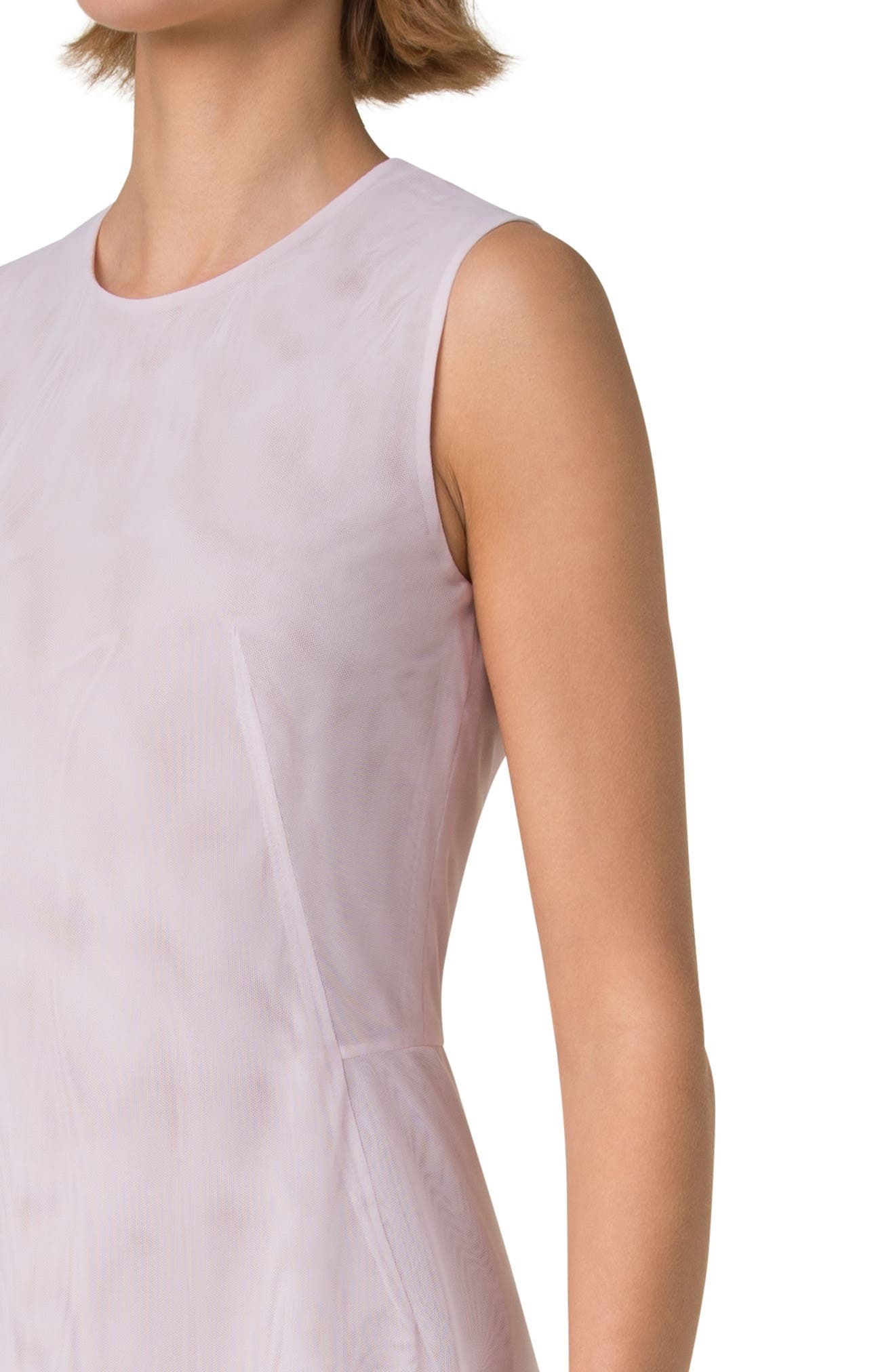 Akris Sleeveless Technical Tulle Dress in Blush at Nordstrom - 4