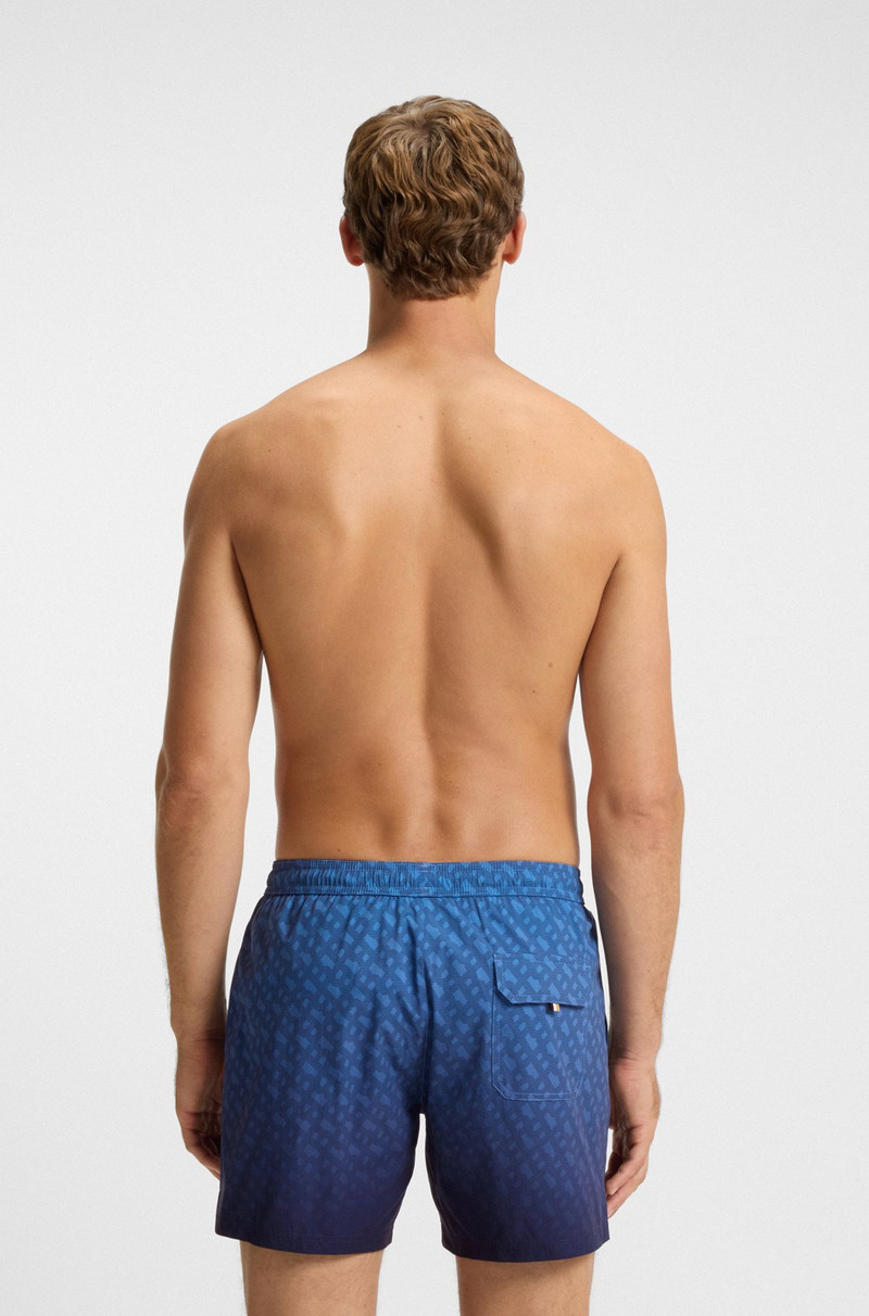 BOSS LOGO-BADGE SWIM SHORTS WITH DEGRADÉ MONOGRAM PRINT outlook