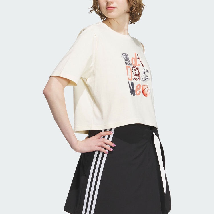 (WMNS) adidas Neo Graphic T-shirt 'White' IK7670 - 4