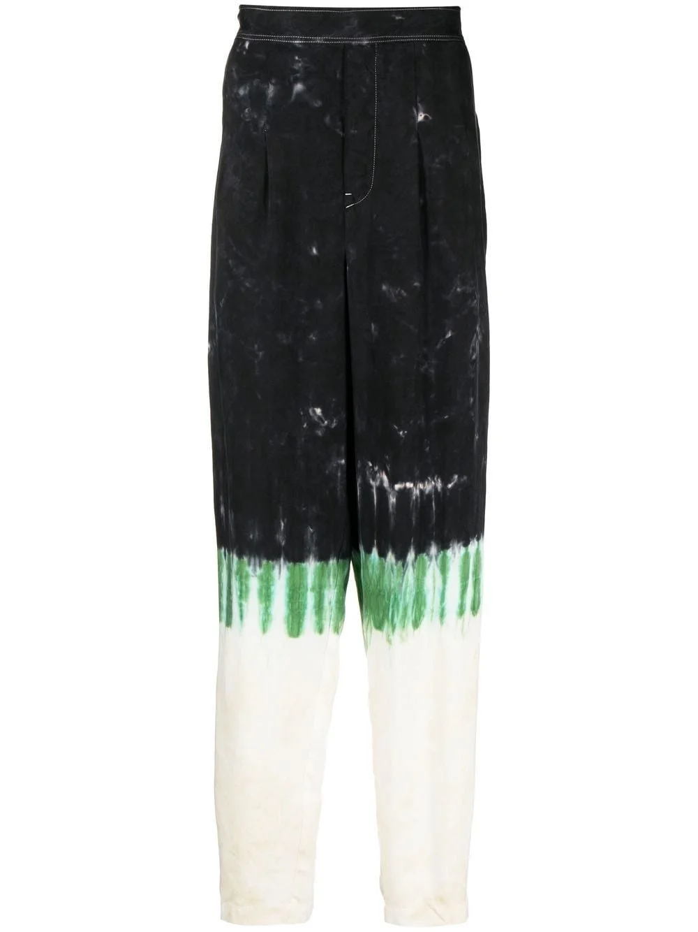 tie-dye print straight-leg trousers - 1