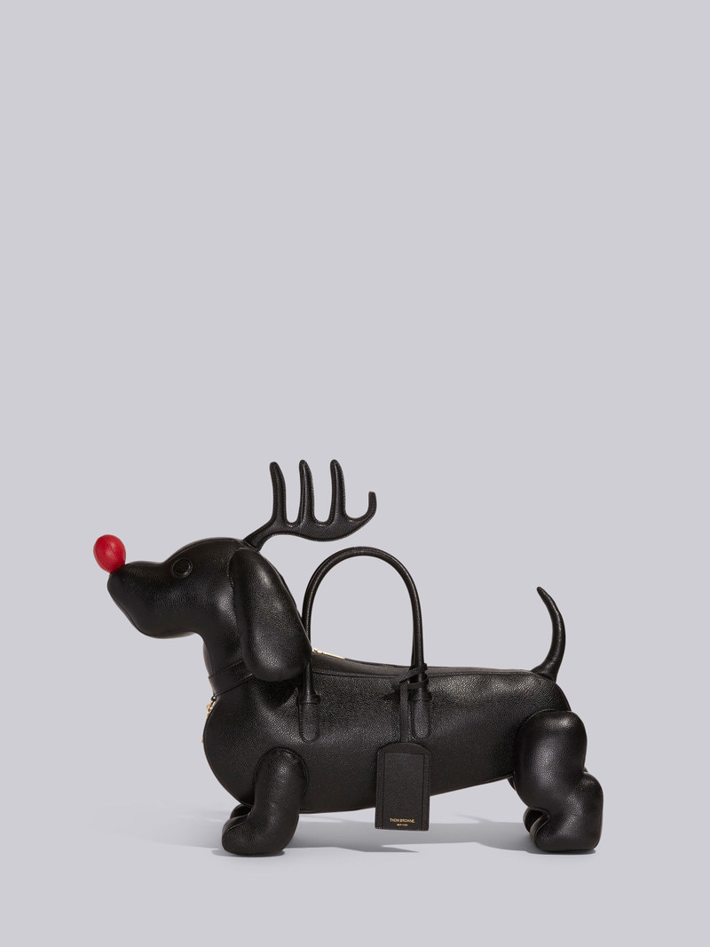 Black Pebble Grain Leather Reindeer Hector Bag 1