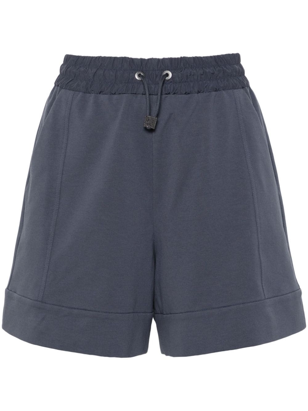 elasticated-waist high-rise shorts - 1