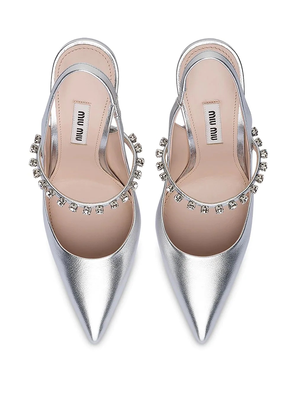 crystal-embellished 105mm slingback pumps - 4