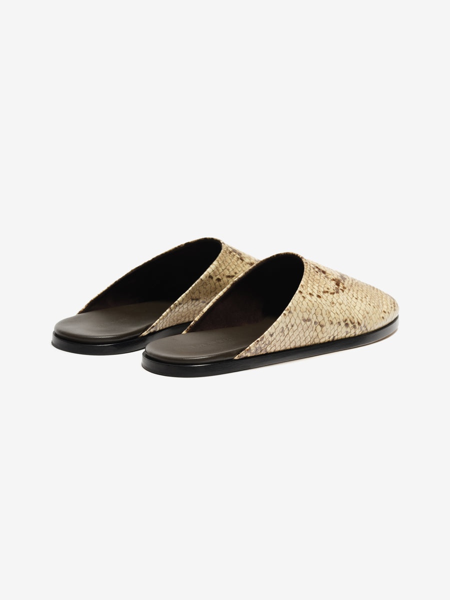 Snakeskin Embossed Slide - 4