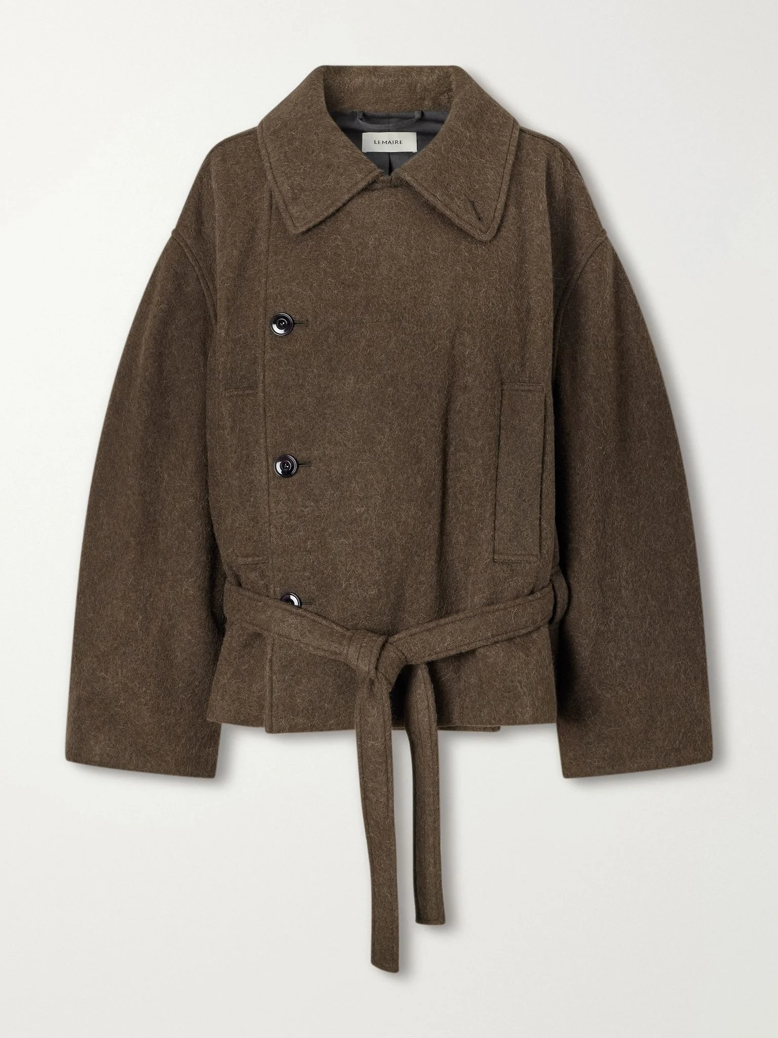 Wool and alpaca-blend coat Brown - 1