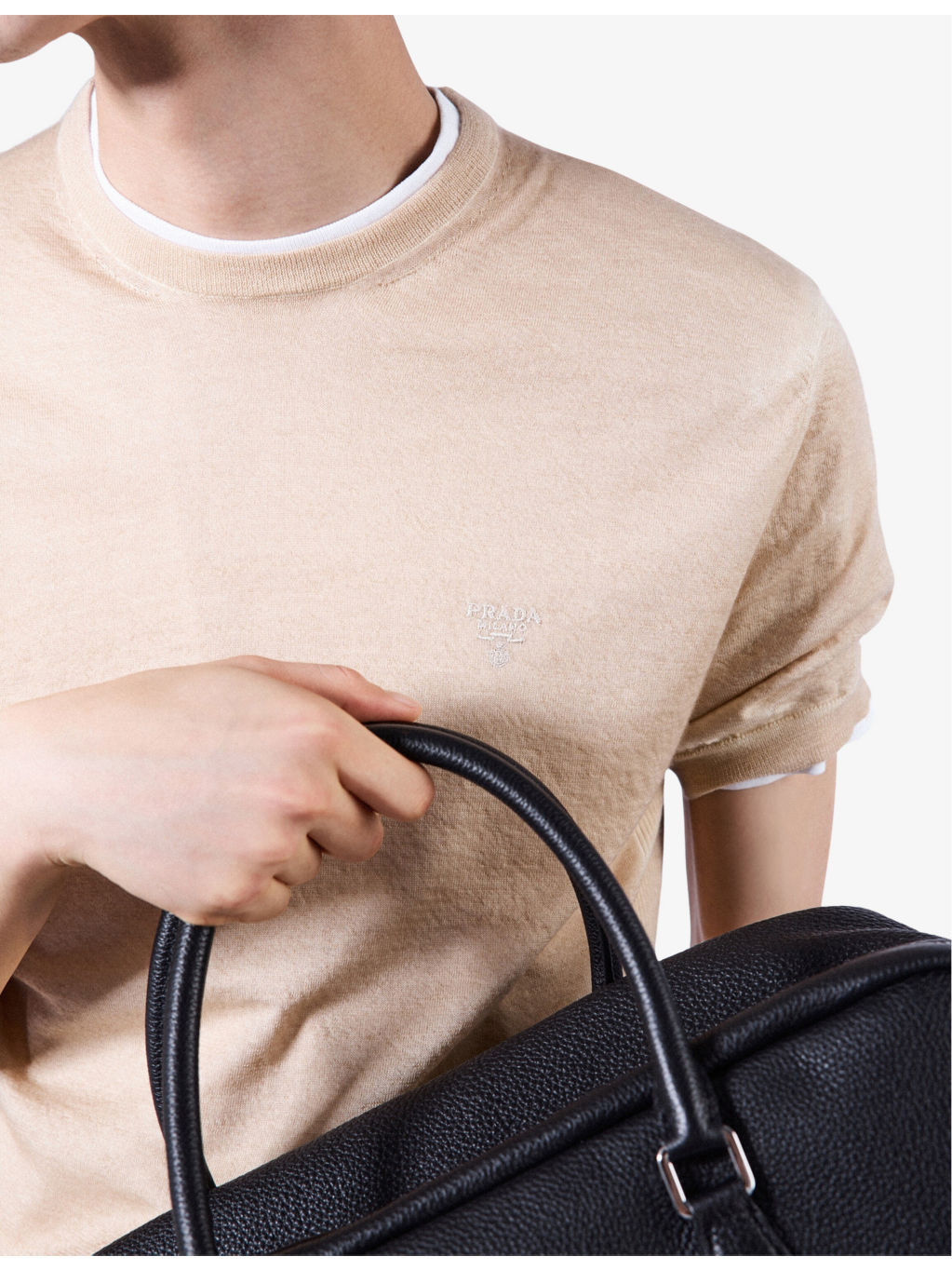 Crew-Neck Short-Sleeve Cashmere Knitted Jumper - 3