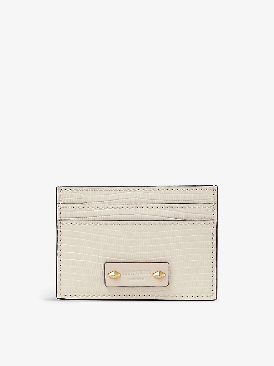 Umika croc-embossed leather cardholder - 1