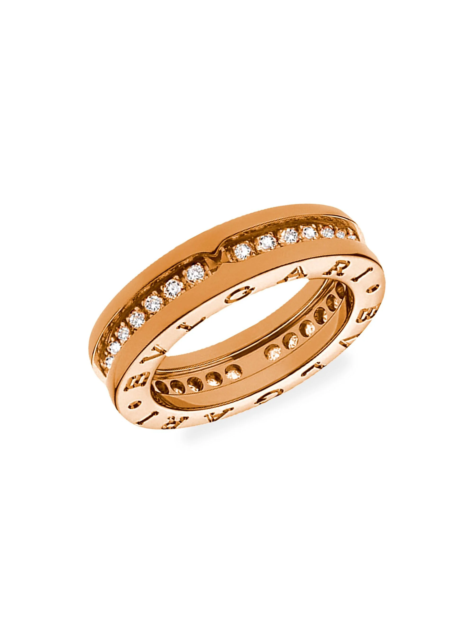 Women's B. zero1 18K Rose Gold & Diamond Ring - Gold - 1